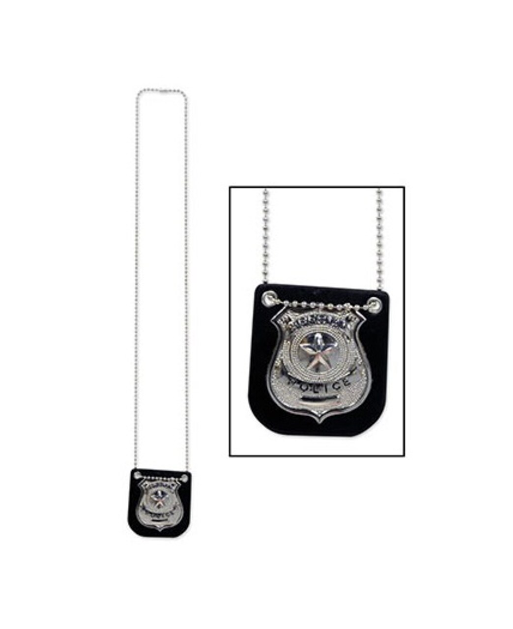 Beistle Pack of 12 Black and Silver Metal Special Police Badge Costume Party Favors 38"